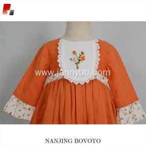 new design embroidery dress baby girl floral dresses
